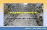 Instalación de tuberías - Hidráulica IIhidrauvlica.weebly.com/uploads/5/3/3/9/5339473/instalacin_de... · INSTALACION DE TUBERIAS ... (clase tubería), medida en el punto más
