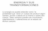 ENERGIA Y SUS TRANSFORMACIONES · PDF fileposición y/o a su movimiento. Tiene ... PRINCIPIO DE CONSERVACION DE LA ENERGIA La energía fluye entre ... en las sucesivas transformaciones