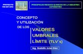DE LOS VALORES UMBRALES LÍMITE - stps.gob.mx umbrales.pdf · Evaluación o el control de las molestias de la contaminación atmosférica para la comunidad. 2. ... AGENTES FISICOS