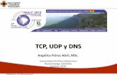 TCP, UDP y DNS -  · PDF fileSe encarga de que los datos se envíen de forma fiable. ... Datos Transporte Internet ... se almacena ésta en el DNS que realiza la consulta