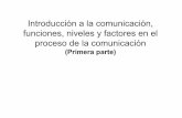 Introducción a la comunicación, funciones, niveles y ...ño.unnoba.edu.ar/wp-content/uploads/Teorico-I-Funciones-y... · 4- Factores de la comunicación . La comunicación está