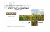 VALORIZACIÓN DE RESIDUOS DE LA INDUSTRIA DEL  · PDF filepartir de la BIOMASA . ... Mezclas gasolina-bioetanol hasta un 10% 2009!!. ... Grano de maiz Lignocelulosa Residuo Frutas