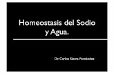 Homeostasis del Sodio y Agua. -   · PDF fileV - Acuaporinas! Angiotensina II! K+! Aldosterona: Principal regulador del Na corporal! Hipovolemia!!