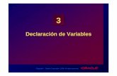 Declaración de Variables - Andròmines · PDF file3-21 Copyright Oracle Corporation, 1998. All rights reserved. Declaración de Var. BOOLEAN • A una variable Boolean sólo se le