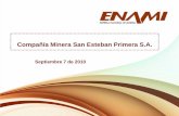 Compañía Minera San Esteban Primera S.A. - El Moderador · PDF fileBreve descripción de la Empresa El distrito de Compañía Minera San Esteban Primera S.A (SEP). se encuentra ubicado