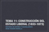 TEMA 11: CONSTRUCCIÓN DEL ESTADO LIBERAL (1833 · PDF fileFinalizó sus días de regencia sin apoyos. ... Régimen Liberal Español (a cambio de que el estado asegurase el sostenimiento