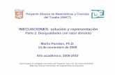 INECUACIONES: solución y representaciónmarlio.webs.com/Talleres_Maestros/Inecuaciones_Noviembre_2009/... · Proyecto Alianza de Matemáticas y Ciencias del Turabo (AMCT) INECUACIONES: