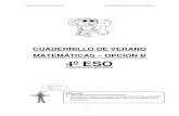CUADERNILLO DE VERANO MATEMÁTICAS – OPCIÓN B 4º · PDF fileel curso con vuestro profesor de Matemáticas y que tendréis en el cuaderno o ... - 3 - CUADERNILLO DE ... MATEMÁTICAS