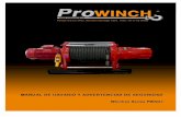 Manual Prowinch Series PWKDJ (Español) - · PDF fileEste producto funciona con motor trifásico y transmisión planetaria NGW, usando un gancho y cable de acero. El freno es de discos