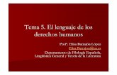Tema 5. El lenguaje de los derechos humanos - core.ac.uk · PDF fileProfª. Elisa BarrajónLópez Elisa.Barrajon@ua.es Departamento de Filología Española, Lingüística General y