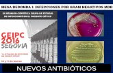 RESISTENCIAS BGN Y NUEVAS ALTERNATIVAS - · PDF fileFlamm RK, et al. Ceftazidime-avibactam and comparator agents ... Centers in 2012. Antimicrob Agents Chemother 2014; 58: 1684 •