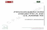 PROGRAMACIÓN DIDÁCTICA DE CLARINETE n... · PDF fileCONSEJERÍA DE EDUCACIÓN Programación de Clarinete. Curso 2010/2011ágina 2 de 51 C/. Torre de Los Picos s/n. 18008 Granada.