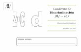Discriminación /b/ -- /d/ · PDF fileel sonido / / cuando va delante de a,o, u, en posiciÓn final de sÍlaba o palabra se escribe con la letra z