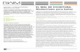 EL MAL DE ESCRITURA. Modernismo para bailarrwm.macba.cat/uploads/20091119/Malady_cas_PDF.pdf ·  · 2009-11-19Contenidos del PDF: 01. Sumario 02. Listado de temas 03. Enlaces relacionados