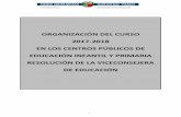 ORGANIZACIÓN DEL CURSO 2017-2018 EN LOS … EDUCACIÓN INFANTIL Y PRIMARIA RESOLUCIÓN DE LA VICECONSEJERA DE EDUCACIÓN PARA EL CURSO 2017-2018 1. ORGANIZACIÓN Y PLANIFICACIÓN