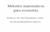 Métodos matemáticos para economía - …€¦ ·  · 2012-03-16Métodos matemáticos para economía Fuente: Michael W. Klein’s (2010) Mathematical Methods for economics, Segunda