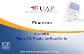 Finanzas - Universidad Alas Peruanas · Cálculo del Punto de Equilibrio Multiproducto En la mayoría de los casos, las empresas producen más de un producto (multiproducto), los