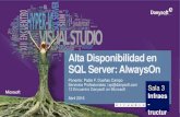 Alta Disponibilidad en SQL Server: AlwaysOn · PDF fileSQL Server: AlwaysOn. Ponente: ... de Datos SQL Server. Sala 3 | Gestión ... replicar datos. Recuperación ante desastres y