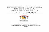 EFICIENCIA PORTUARIA EN COLOMBIA, DESAFIOS …repository.unimilitar.edu.co/bitstream/10654/13172/1/EFICIENCIA... · y como eslabón vital dentro de la cadena de comercio global, con