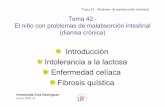 Introducción Intolerancia a la lactosa Enfermedad celíaca …€¦ ·  · 2012-04-26Tema 42.-Síndrome de malabsorciónintestinal Síndrome de malabsorción intestinal Son enfermedades,
