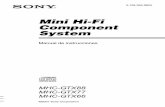 Mini Hi-Fi Component System - Sony eSupport - … Hi-Fi Component System Manual de instrucciones MHC-GTX88 MHC-GTX77 MHC-GTX66 2ES Para reducir el riesgo de incendios o descargas eléctricas,