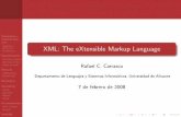 XML: The eXtensible Markup Language - rua.ua.es · XPath XInclude XQuery XLink Procesamiento SAX Y DOM libxml2 MathML ... Lametainformaci ones informaci on sobre la informaci on,