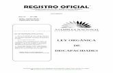 LEY ORGÁNICA DE DISCAPACIDADES · Documento con posibles errores, digitalizado de la publicación original. Favor verificar con imagen. No imprima este documento a menos que sea