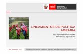 LINEAMIENTOS DE POLITICA AGRARIA€¦ ·  · 2010-11-08“Perú, ú país líder en la producción agrícola de la Costa del Pacifico de América del Sur”Sur Misión del Sector
