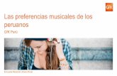 Las preferencias musicales de los peruanos - GfK Global · La cumbia es la preferida por los peruanos, muy seguida por ritmos como la salsa (mayormente en Lima y niveles ABC) y el