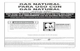 GAS NATURAL PARA USO CON GAS NATURALcontent.charbroil.com/content/Char-Broil/Knowledge/...Juego de piezas de conversión para uso con gas natural 4539937 3499247 04/11/08 GAS NATURAL