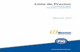Productos para Piscinas y Químicos - padmex.compadmex.com/assets/lista-precios-novem2015.pdf · para productos incluidos en la lista de precios, como para otros productos ofrecidos