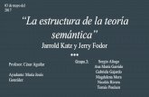 2017 “La estructura de la teoría semántica” · Jarrold Katz Nació el 14 de julio de 1932, Washington, DC. Fue un filósofo y lingüista estadounidense. Dentro de la lingüística