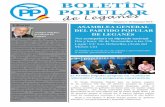 BOLETÍN POPULAR - ppleganes.com · ASAMBLEA GENERAL DEL PARTIDO POPULAR DE LEGANÉS ... cultura, juventud, festejos, NNTT ... Entrada 1 kilo de comida
