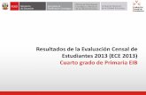 Resultados de la Evaluación Censal de Estudiantes 2013 ...umc.minedu.gob.pe/wp-content/uploads/2014/03/PPT-4... · Quechua Cusco Collao Quechua Chanka Asháninka Awajún Shawi Shipibo