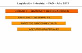 Legislación Industrial – FAD – Año 2013 UNIDAD 9 – … · 2013-10-15 · CONCEPTO DE MARCAS Signo distintivo con el que pueden identificarse los ... TIPOS DE MARCAS SOLICITUD
