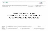 MANUAL DE ORGANIZACIÓN Y COMPETENCIAS · El Manual de Organización y ... Directores de División, Directores de centro y ... *Resolución 14.1 aprobada por la Conferencia General