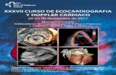 XXXVII CURSO DE ECOCARDIOGRAFIA Y DOPPLER … · la ecocardiogra˜a en la pràctica clínica. ... Anatomía ecocardiográ˜ca y técnicas Doppler. A. ... Clásicas vs nuevas. A.