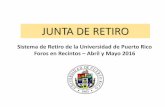 JUNTA DE RETIRO · 2016-09-21 · AL 30 DE JUNIO DE 2015 7 Empleados Activos 10,649 57% Edad 7,057 Incapacidad ... Estados Financieros auditados Sistema de Retiro UPR al 30 de junio
