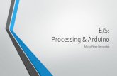 E/S: Processing & Arduino - aeiua.files.wordpress.com · 0. Introducción • Processing. • Arduino. • Podemos utilizar ambos para hacer que “hablen”, por ejemplo para mostrar