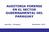 AUDITORIA FORENSE EN EL SECTOR … · AGENDA •Breve repaso del concepto de auditoria forense y sus antecedentes en el sector gubernamental paraguayo •Contexto actual de la auditoria