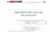 REGION DE SALUD HUANUCO - diresahuanuco.gob.pe · en la provincia de Puerto Inca) ubicados a 250 m.s.n.m. los de menor altitud, en tanto que la localidad de Queropalca, en el distrito