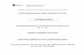 ARMONÍA · 38009114 - Conservatorio Profesional de Música de S/C de Tenerife PROGRAMACIÓN DIDÁCTICA ARMONÍA ENSEÑANZAS PROFESIONALES 3º Y …