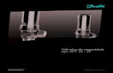 Válvulas de suguridad, tipo SFV 20 - 25 - Construmática · R22, R134a, R404a) y otros refrigerantes dependiendo de la compatibilidad con el material de sellado en un rango de temperatura