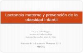 Lactancia materna y prevención de la obesidad infantil · Rol de la lactancia materna Alimentación: contiene los nutrientes requeridos para adecuado crecimiento y desarrollo Establecimiento