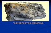 YACIMIENTOS TIPO PEGMATITAS · yacimientos, como las pegmatitas, las rocas y yacimientos ... “Yacimientos Minerales de Rendimiento Económico”. Bateman, A.M. Edit. Omega.