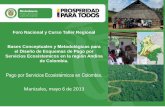 Foro Nacional y Curso Taller Regional - … · (2010-2011) 3,3 millones de personas 965 vías 1 millón de hectáreas de cultivos ... (Conpes 3700 de 2011) Contexto institucional