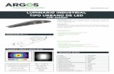 LUMINARIO INDUSTRIAL TIPO URBANO DE LED · Graﬁco de iluminancia Diagrama de distribución de intensidad Distribución de la intensidad luminosa Curva fotométrica Condiciones de