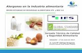 Alergenos en la industria alimentaria - Home - IMAN … · 2018-05-14 · –Soja y productos a base de soja –Leche y sus derivados ... conforme al Codex Alimentarius. • El análisis
