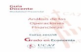 Guía Docente - Universidad Católica de Ávila · Guía docente de Análisis de las Operaciones Financieras 6 6 métodos cuantitativos que se utilizan en el desarrollo de las emisiones