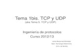 Tema 3. TCP y UDP · Protocolos de nivel de transporte en Internet Aplicación TCP / UDP IP Acceso al medio físico otro extremo (sin éste no saben hacer Aplicación